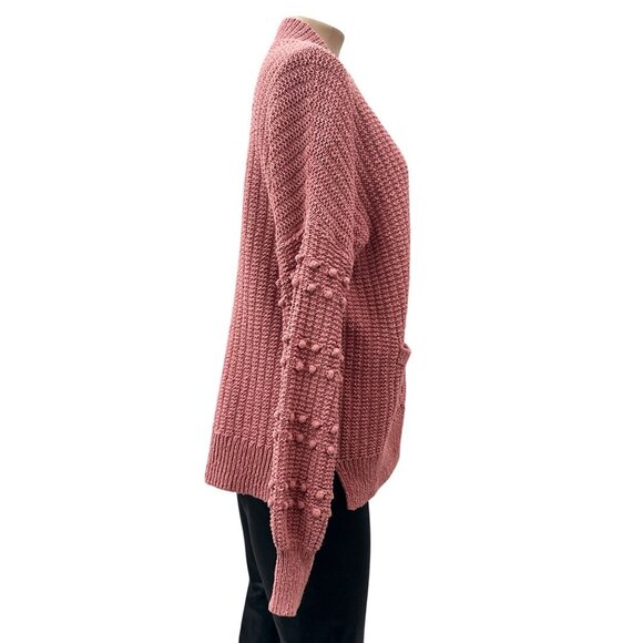 Madewell Bobble Open‎ Front Pocket Cardigan Sweater Dusty Rose Pink Women XS - Picture 4 of 12